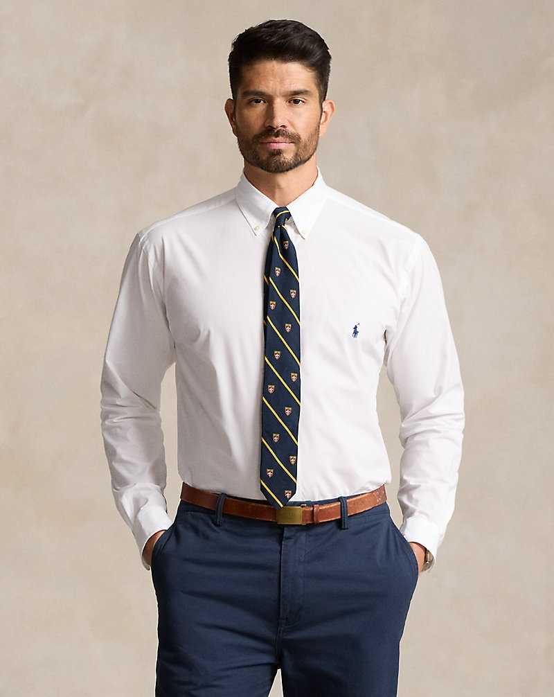 Camisas Formales Ralph Lauren Stretch Poplin Hombre Blancos | KGILJQU-82 - vista 1