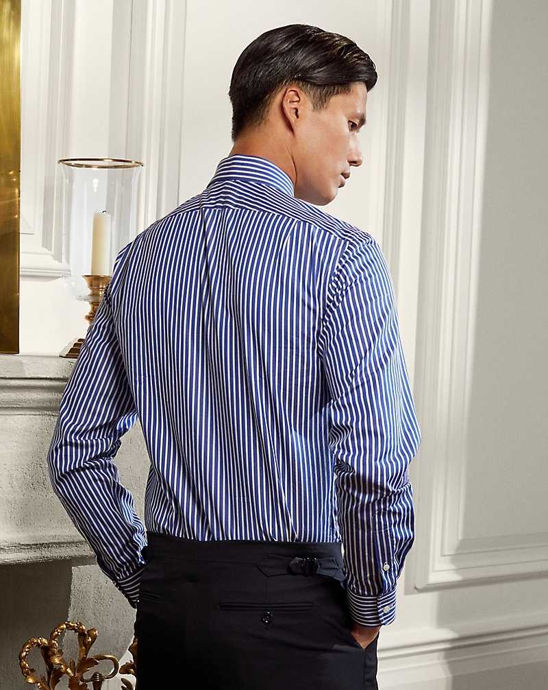 Camisas Formales Ralph Lauren Striped Hombre Azules Oscuro Blancos | KMSOPGD-90 - vista 4