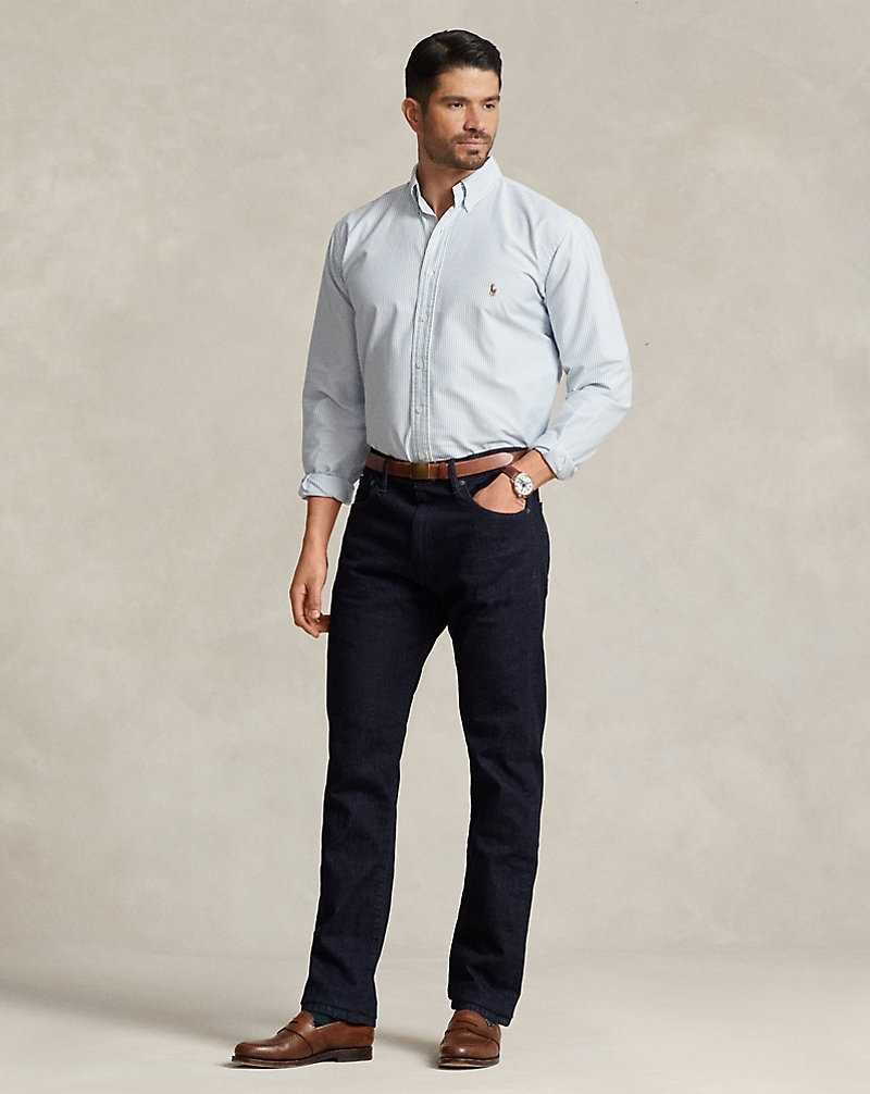 Camisas Formales Ralph Lauren Striped Oxford Hombre Azules | FQKOZSA-23 - vista 3
