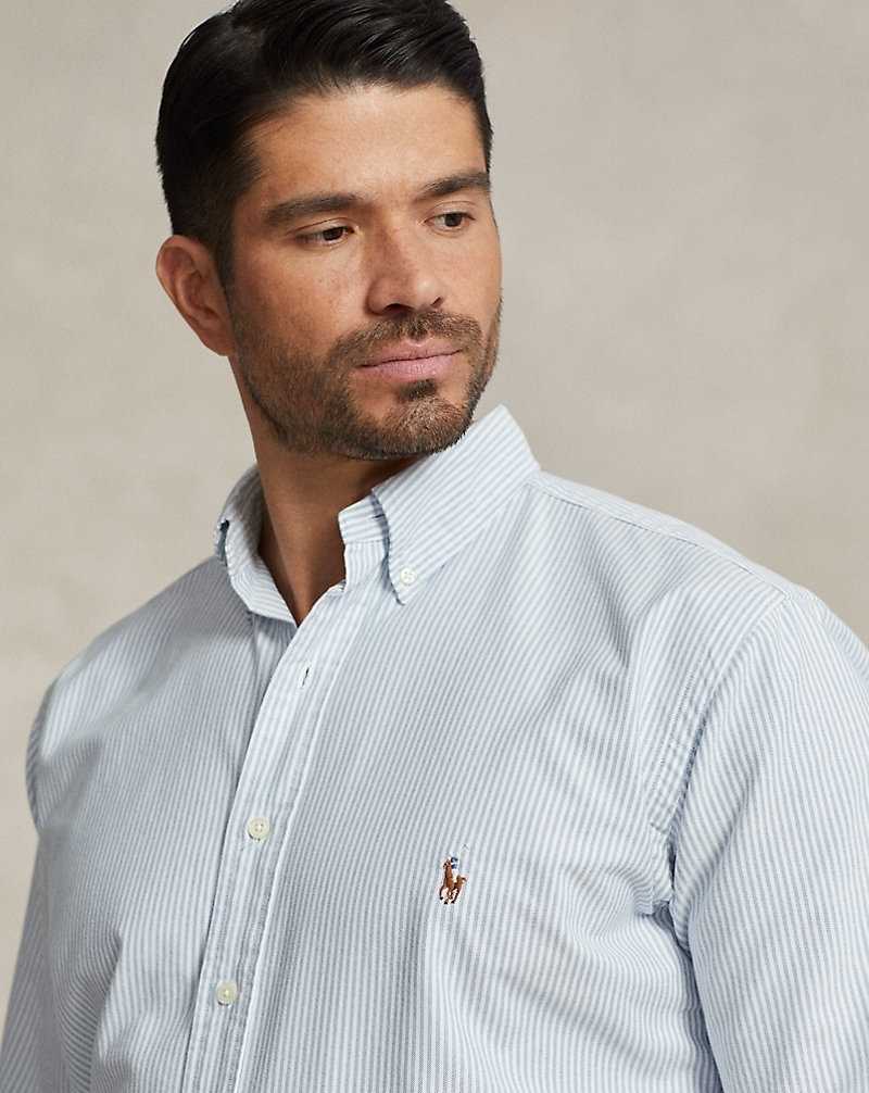 Camisas Formales Ralph Lauren Striped Oxford Hombre Azules | FQKOZSA-23 - vista 5