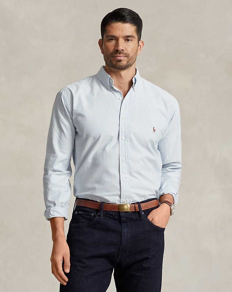 Camisas Formales Ralph Lauren Striped Oxford Hombre Azules | FQKOZSA-23 - vista 1