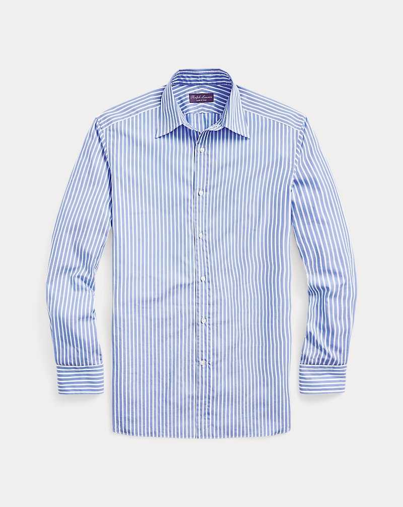 Camisas Formales Ralph Lauren Striped Poplin Hombre Azules Blancos | GHNJZTB-76 - vista 2