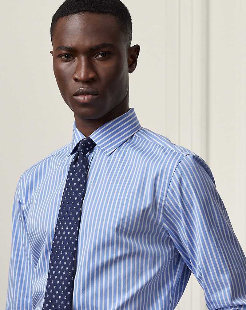 Camisas Formales Ralph Lauren Striped Poplin Hombre Blue/White | FPTGSYV-31 - vista 5