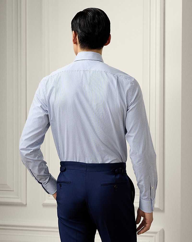Camisas Formales Ralph Lauren Striped Poplin Hombre Blue/White | GVXSJBD-75 - vista 4