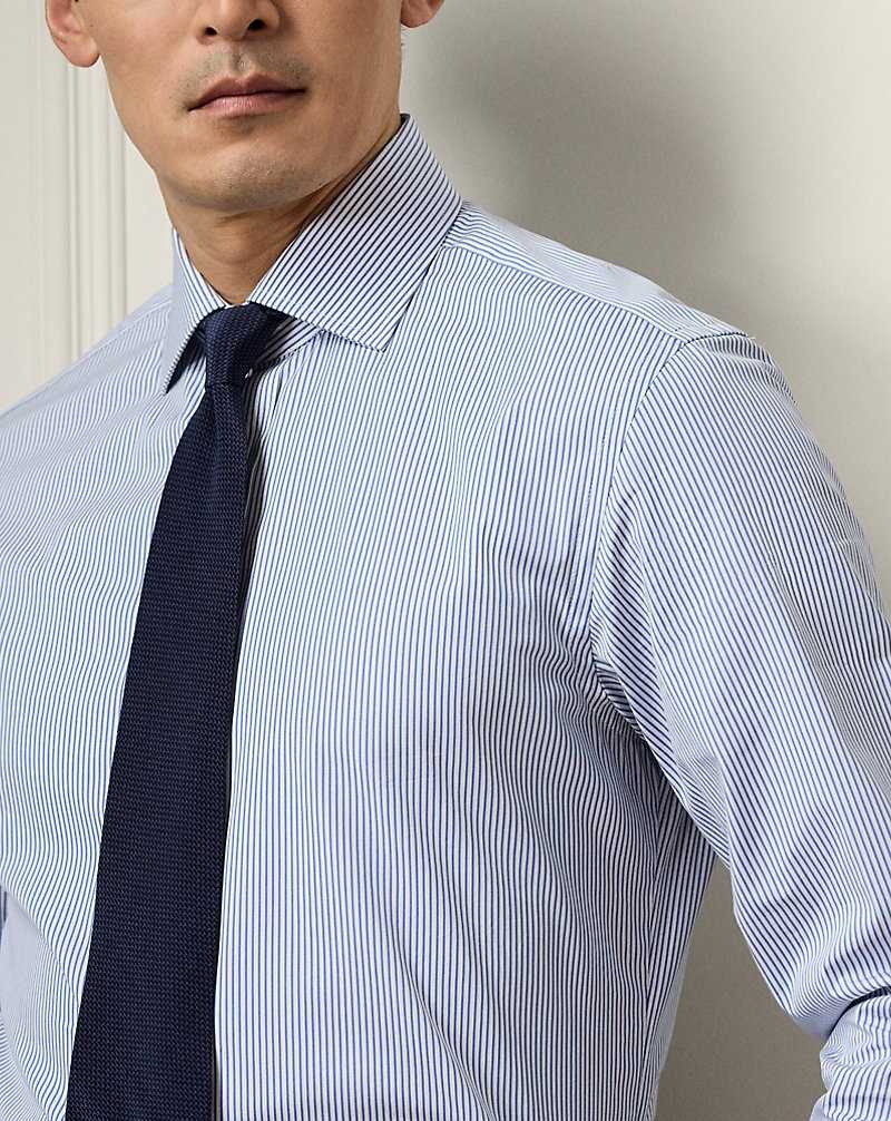 Camisas Formales Ralph Lauren Striped Poplin Hombre Blue/White | GVXSJBD-75 - vista 5