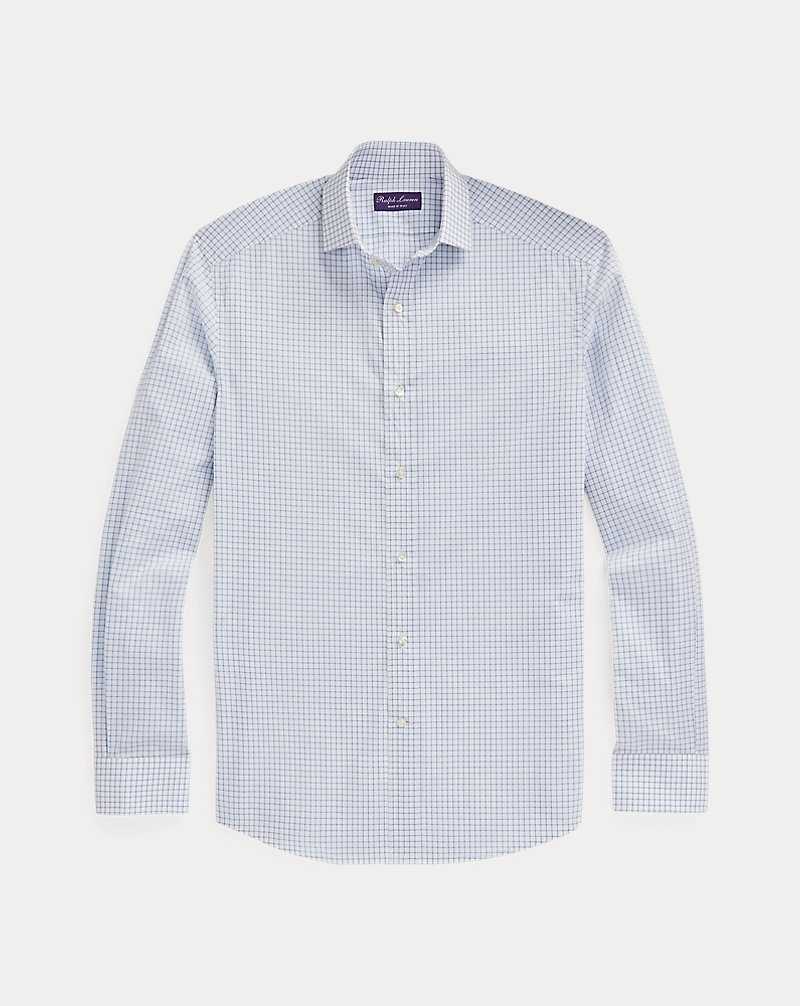 Camisas Formales Ralph Lauren Tattersall Poplin Hombre Azules | JHXAMBQ-03 - vista 2
