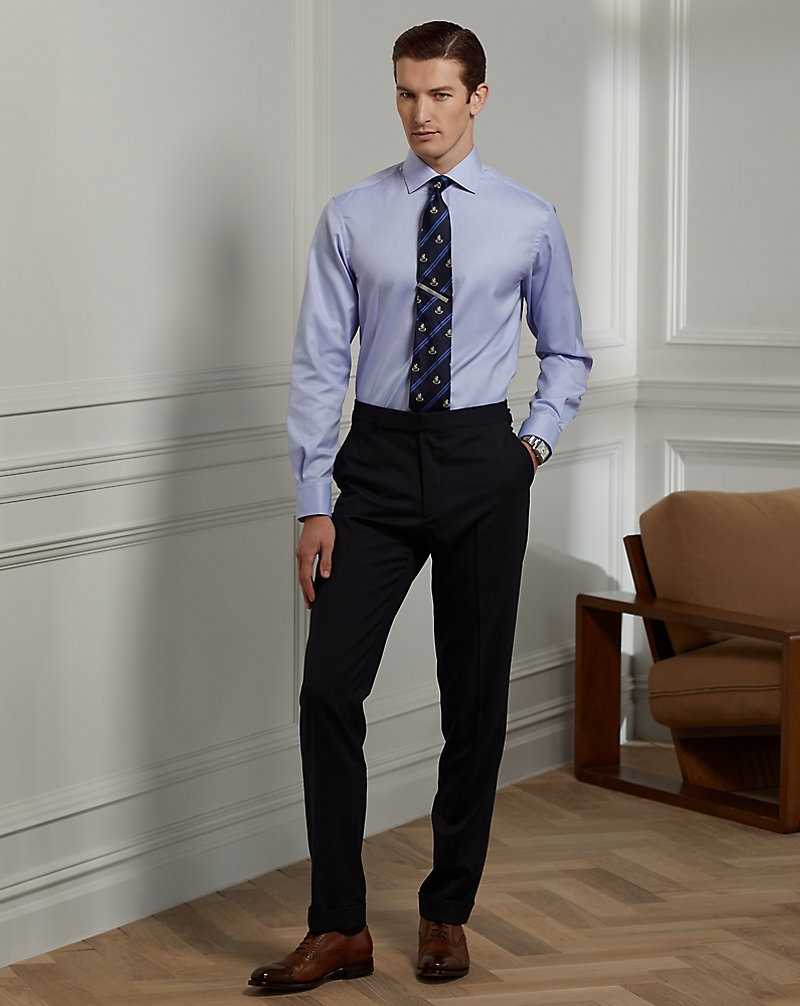 Camisas Formales Ralph Lauren Twill Hombre Azules | REHQDIN-93 - vista 3