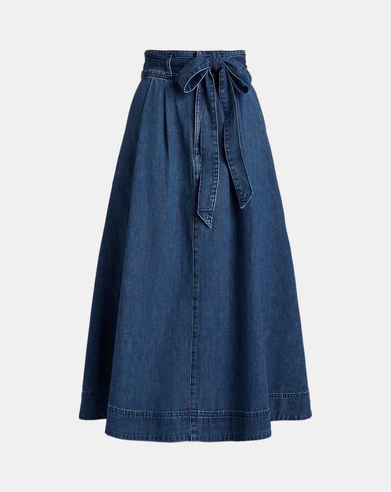 Camisas Ralph Lauren Belted Denim Midi Mujer Azules | MVGUHRB-75 - vista 2