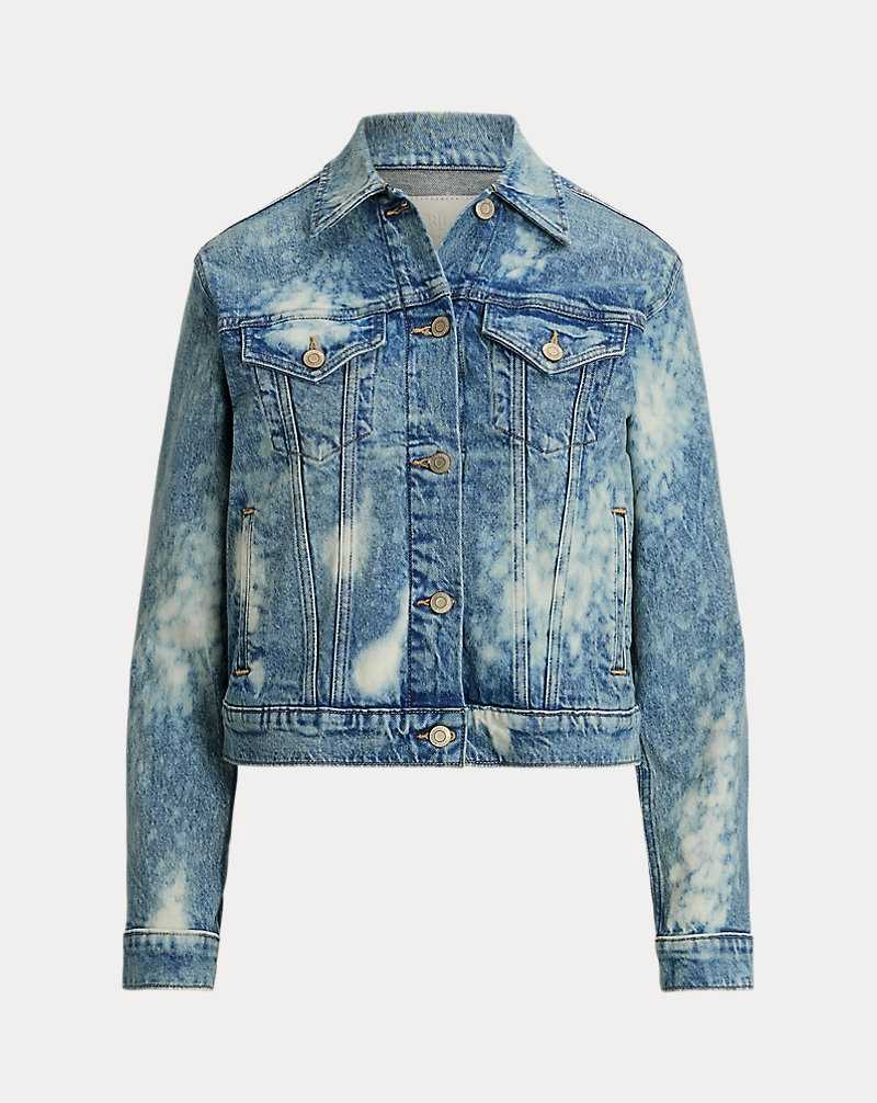Camisas Ralph Lauren Bleach-Splatter Denim Trucker Mujer Azules | GJIKXRD-08 - vista 2