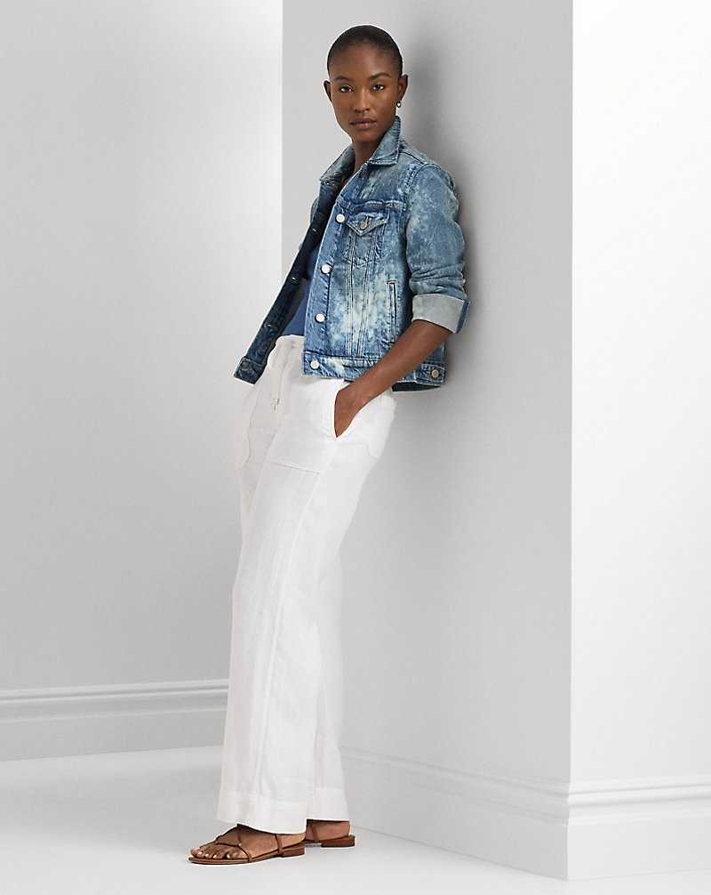 Camisas Ralph Lauren Bleach-Splatter Denim Trucker Mujer Azules | GJIKXRD-08 - vista 3