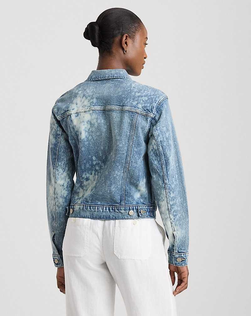 Camisas Ralph Lauren Bleach-Splatter Denim Trucker Mujer Azules | GJIKXRD-08 - vista 4