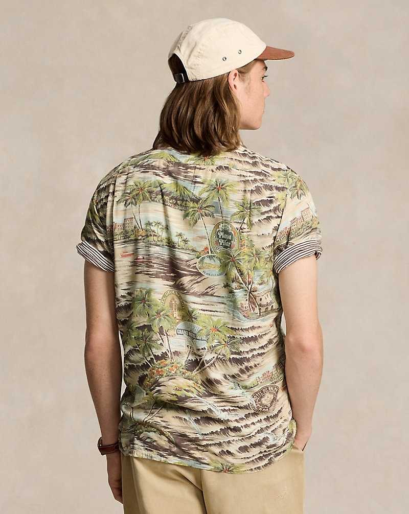 Camisas Ralph Lauren Classic Fit Beach-Print Camp Hombre Playa De Havana | LXZRFVT-50 - vista 4