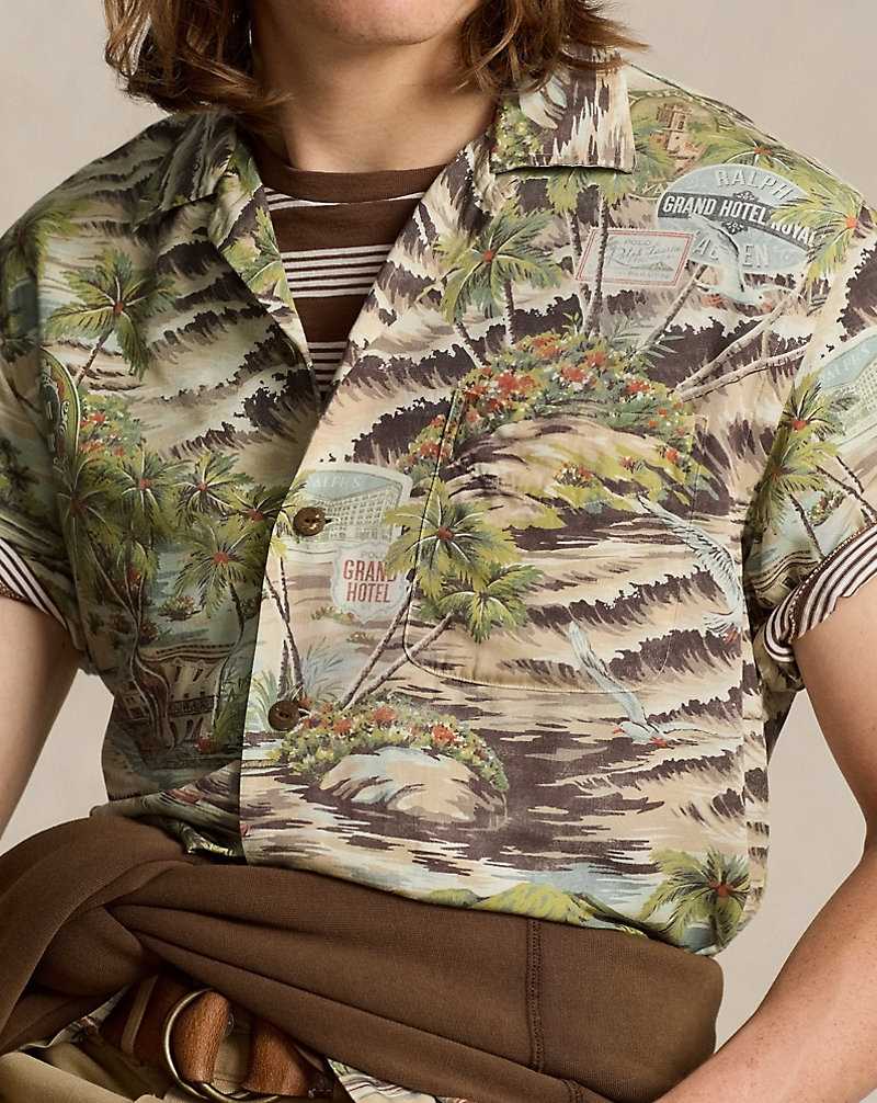 Camisas Ralph Lauren Classic Fit Beach-Print Camp Hombre Playa De Havana | LXZRFVT-50 - vista 5