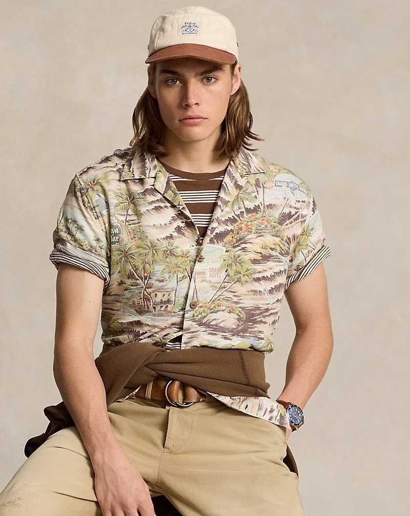 Camisas Ralph Lauren Classic Fit Beach-Print Camp Hombre Playa De Havana | LXZRFVT-50 - vista 1
