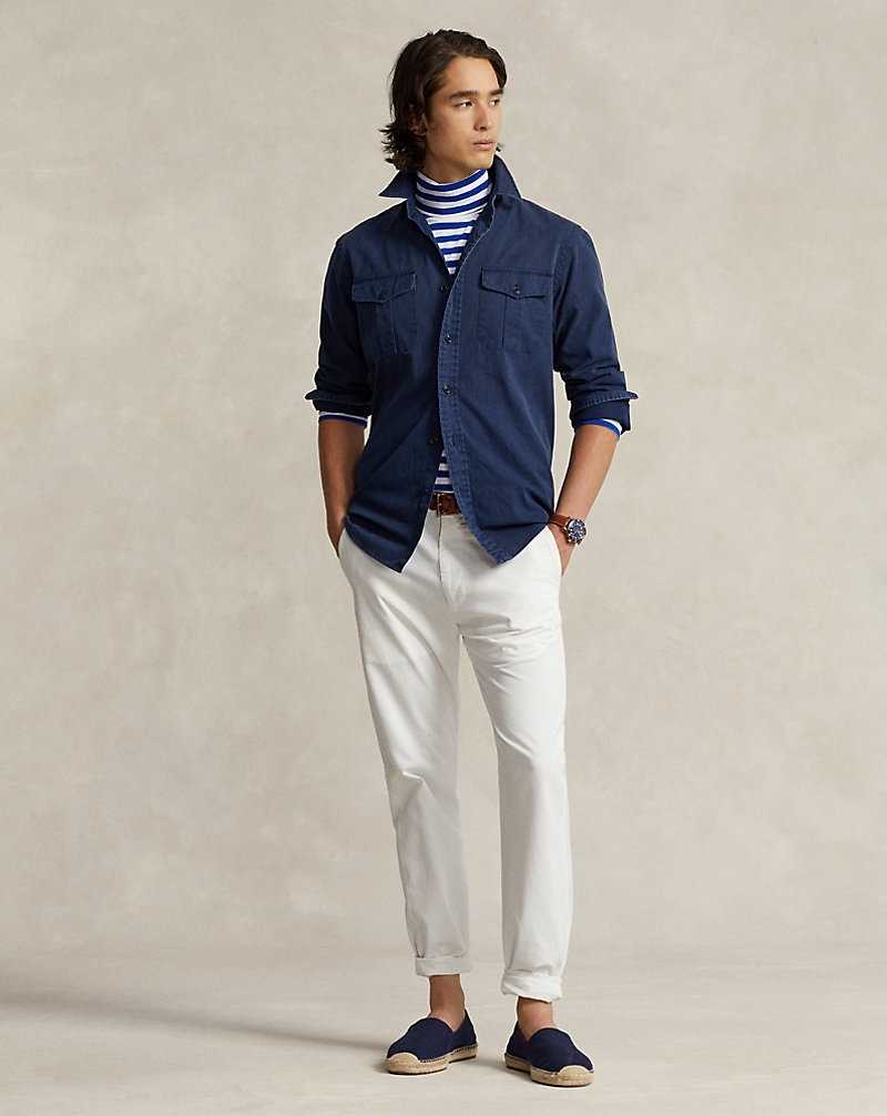 Camisas Ralph Lauren Classic Fit Chino Workshirt Hombre Azul Marino | RDXAVCS-12 - vista 3