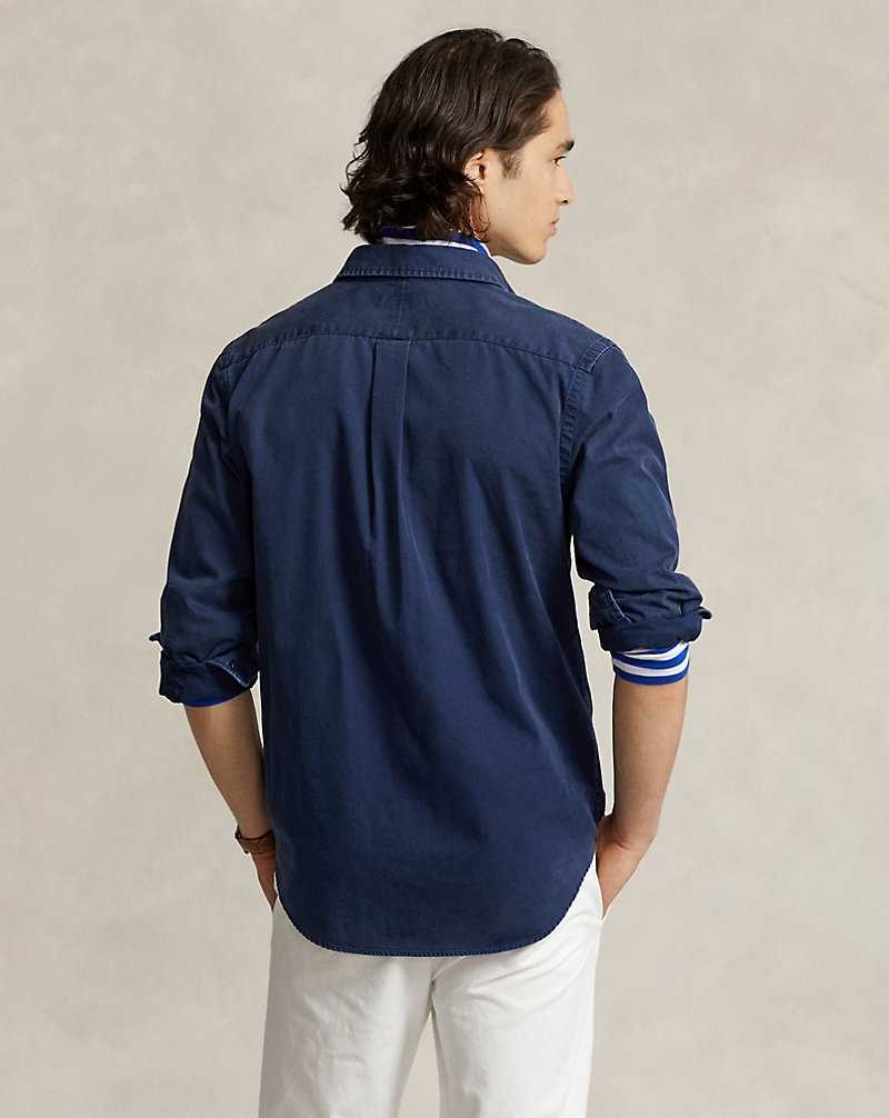 Camisas Ralph Lauren Classic Fit Chino Workshirt Hombre Azul Marino | RDXAVCS-12 - vista 4