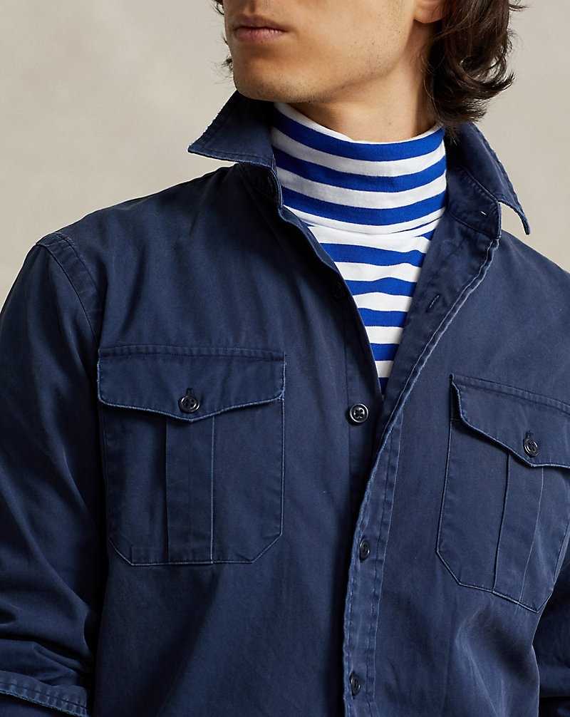 Camisas Ralph Lauren Classic Fit Chino Workshirt Hombre Azul Marino | RDXAVCS-12 - vista 5