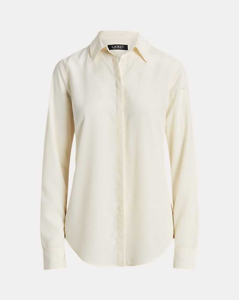 Camisas Ralph Lauren Classic Fit Crepe Mujer Creme | ZEJTXNI-53 - vista 2