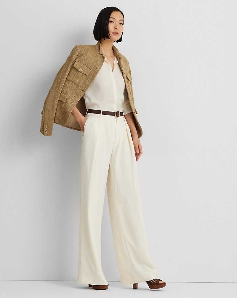 Camisas Ralph Lauren Classic Fit Crepe Mujer Creme | ZEJTXNI-53 - vista 3