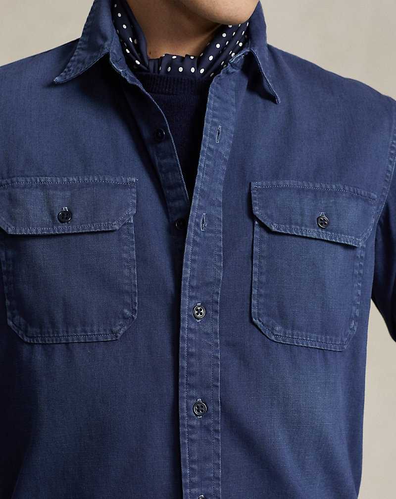Camisas Ralph Lauren Classic Fit Denim Workshirt Hombre Azul Marino | YSUMBVW-57 - vista 5