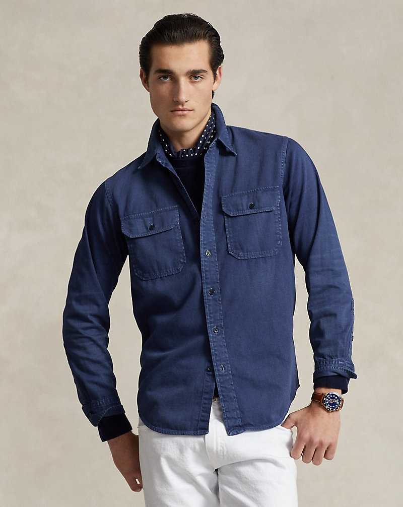Camisas Ralph Lauren Classic Fit Denim Workshirt Hombre Azul Marino | YSUMBVW-57 - vista 1