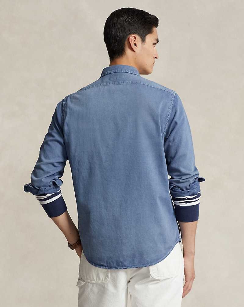Camisas Ralph Lauren Classic Fit Denim Workshirt Hombre Azules | RJFQSKY-57 - vista 4