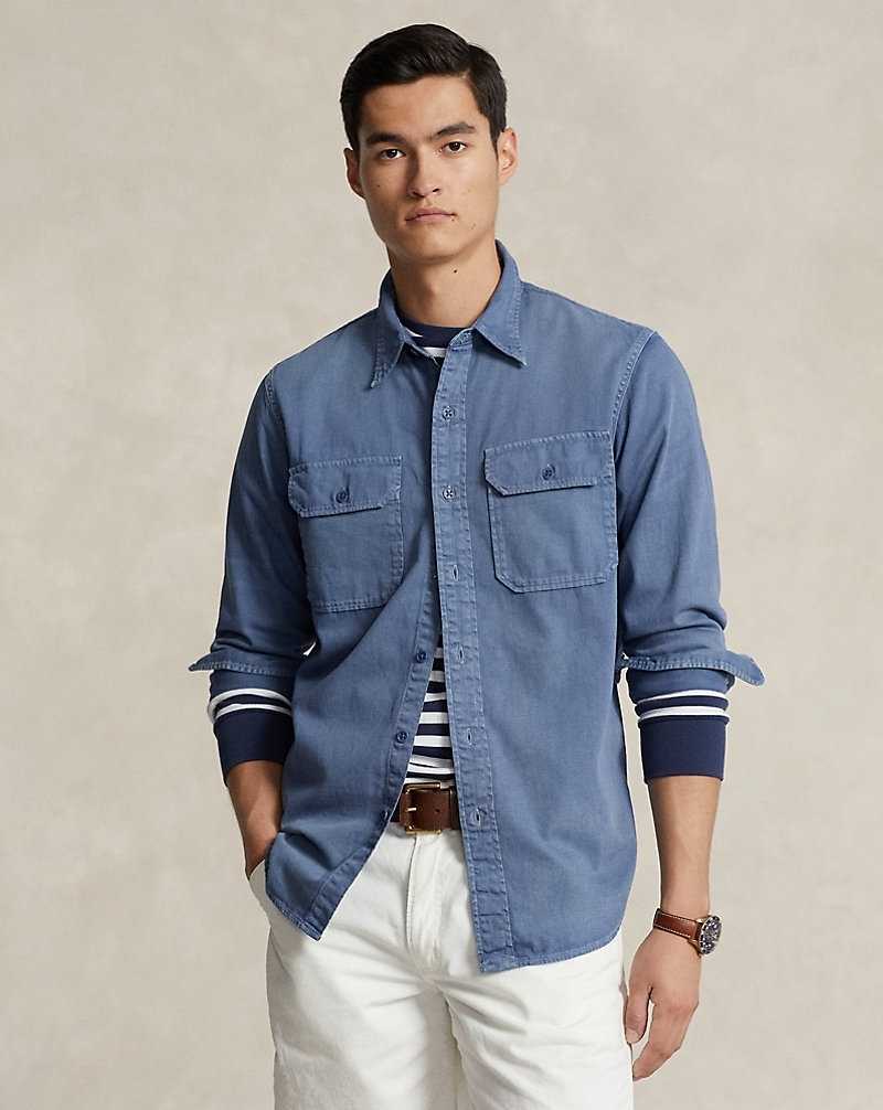 Camisas Ralph Lauren Classic Fit Denim Workshirt Hombre Azules | RJFQSKY-57 - vista 1