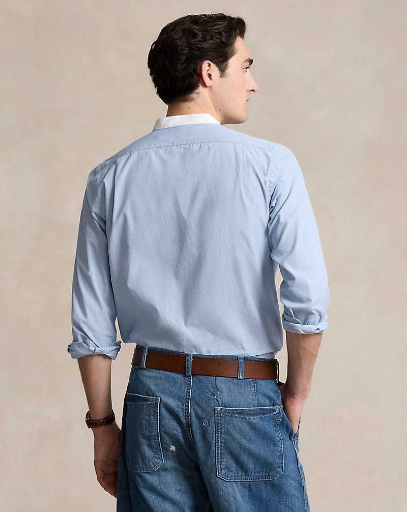 Camisas Ralph Lauren Classic Fit End-on-End Bib Hombre Azules | MEKPAVN-65 - vista 4
