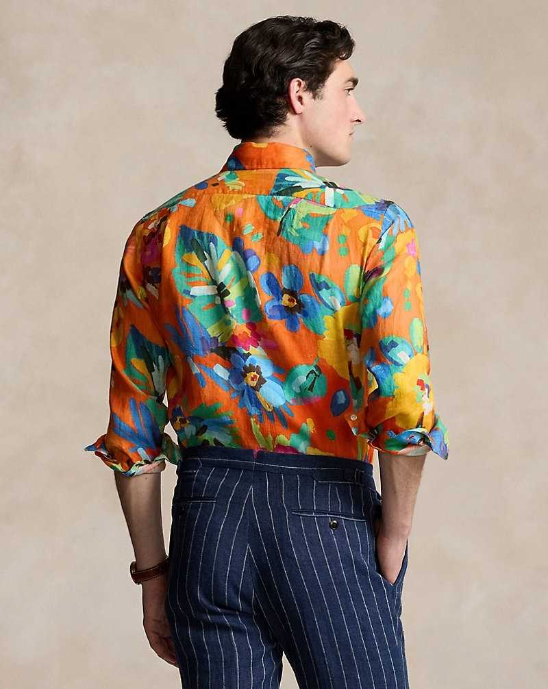 Camisas Ralph Lauren Classic Fit Floral-Print Linen Hombre 6325 Camarat Floral | ENACGJW-12 - vista 4
