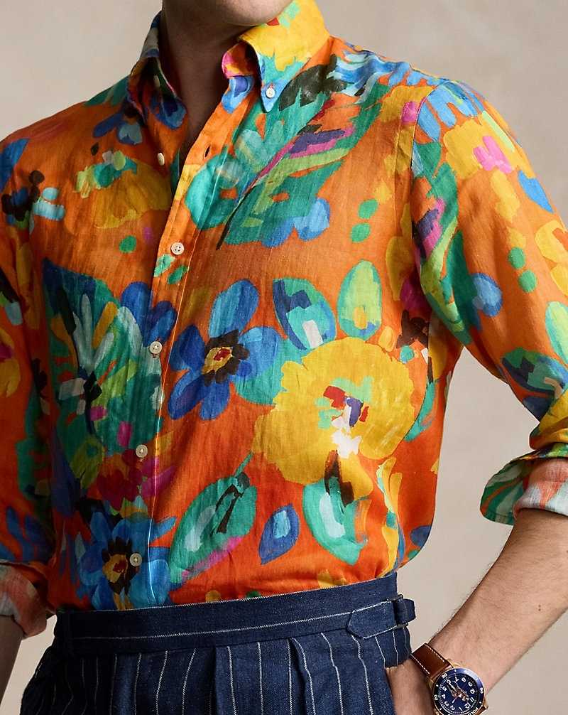 Camisas Ralph Lauren Classic Fit Floral-Print Linen Hombre 6325 Camarat Floral | ENACGJW-12 - vista 5