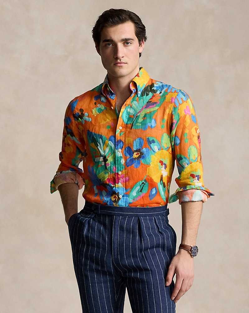 Camisas Ralph Lauren Classic Fit Floral-Print Linen Hombre 6325 Camarat Floral | ENACGJW-12 - vista 1