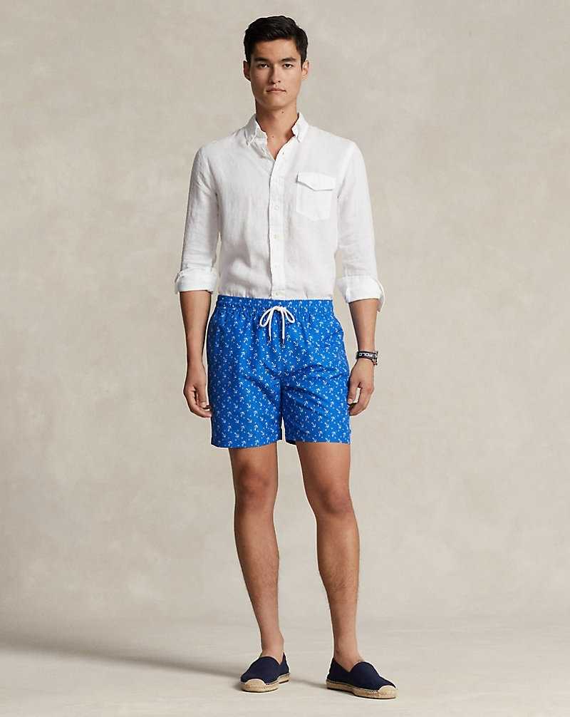Camisas Ralph Lauren Classic Fit Garment-Dyed Linen Hombre Blancos | KJUHXRF-73 - vista 3