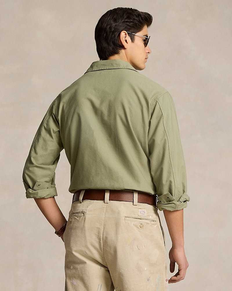Camisas Ralph Lauren Classic Fit Garment-Dyed Oxford Hombre Verdes | ZQJKEPL-92 - vista 4