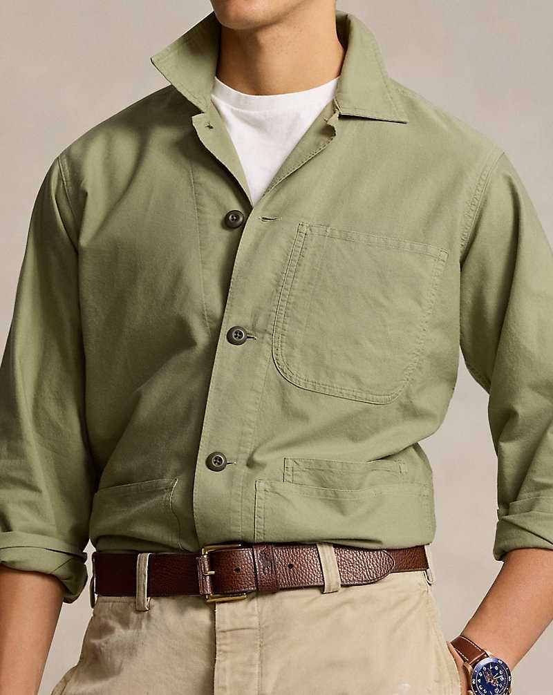 Camisas Ralph Lauren Classic Fit Garment-Dyed Oxford Hombre Verdes | ZQJKEPL-92 - vista 5