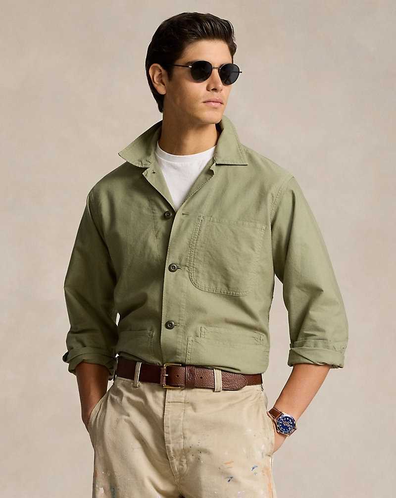 Camisas Ralph Lauren Classic Fit Garment-Dyed Oxford Hombre Verdes | ZQJKEPL-92 - vista 1