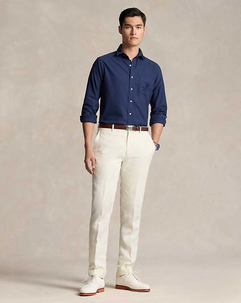 Camisas Ralph Lauren Classic Fit Garment-Dyed Oxford Hombre Azul Marino | MJSLHRY-25 - vista 3