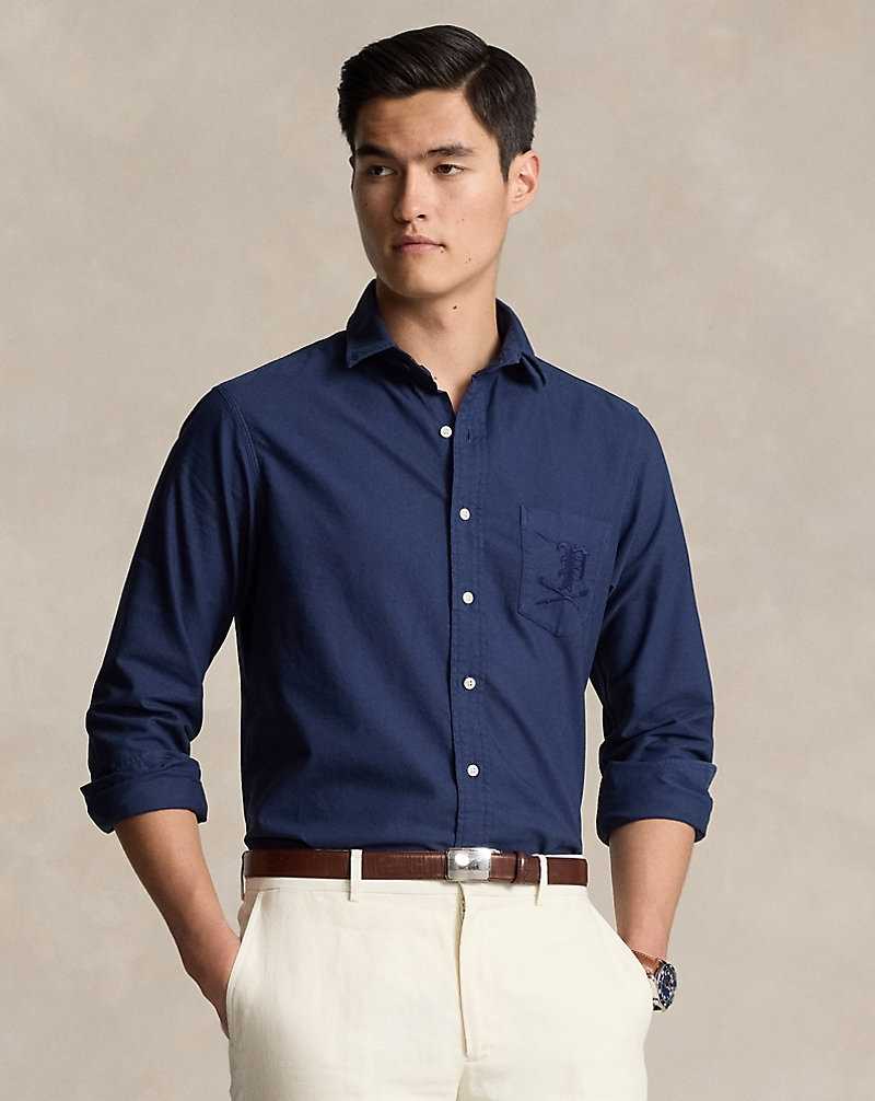 Camisas Ralph Lauren Classic Fit Garment-Dyed Oxford Hombre Azul Marino | MJSLHRY-25 - vista 1