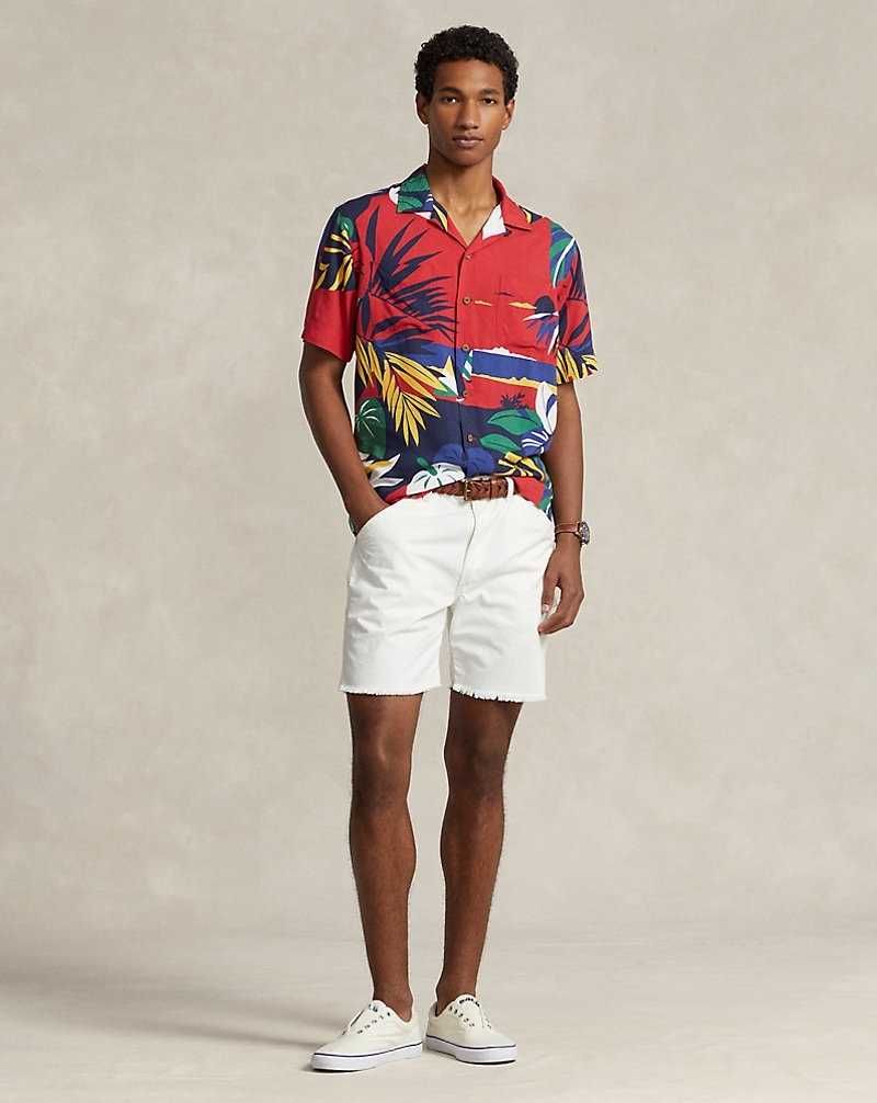 Camisas Ralph Lauren Classic Fit Hoffman Print Camp Hombre Deco Tropical Seaside | WPEXGSY-70 - vista 3