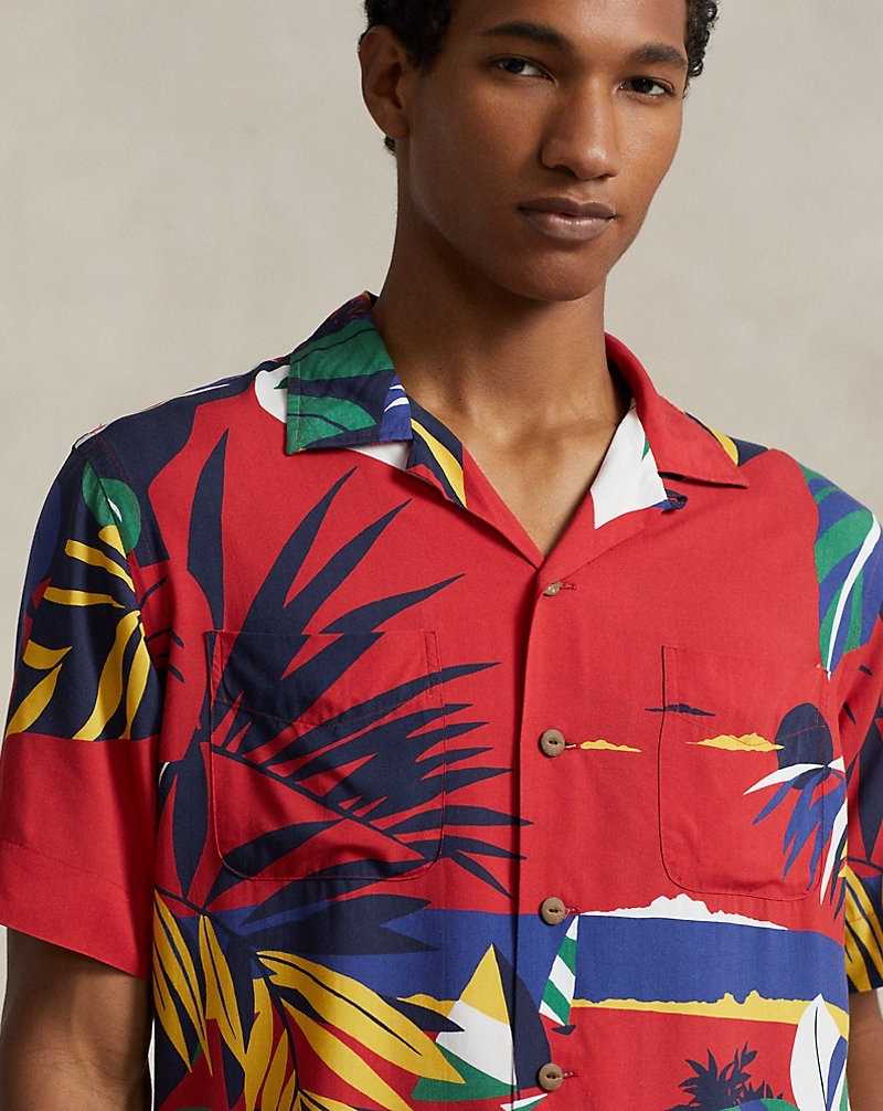 Camisas Ralph Lauren Classic Fit Hoffman Print Camp Hombre Deco Tropical Seaside | WPEXGSY-70 - vista 5