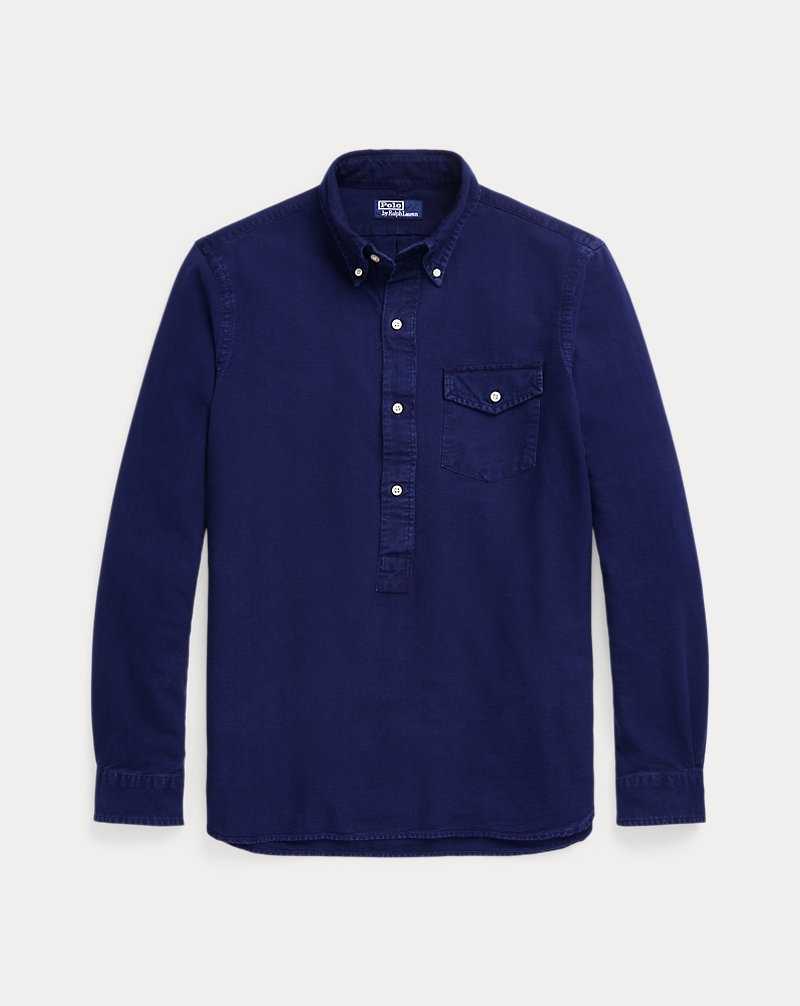Camisas Ralph Lauren Classic Fit Indigo Oxford Popover Hombre Azules | WHNXZJO-29 - vista 2