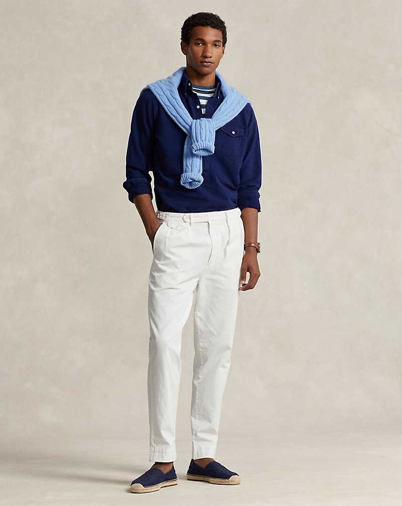 Camisas Ralph Lauren Classic Fit Indigo Oxford Popover Hombre Azules | WHNXZJO-29 - vista 3