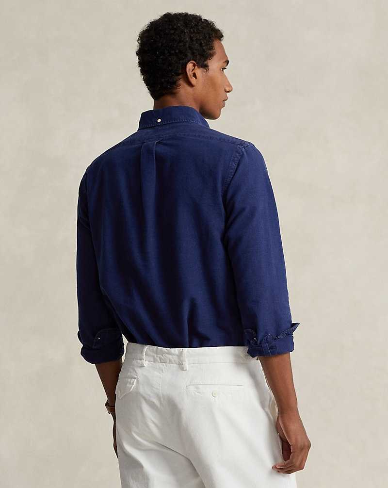Camisas Ralph Lauren Classic Fit Indigo Oxford Popover Hombre Azules | WHNXZJO-29 - vista 4