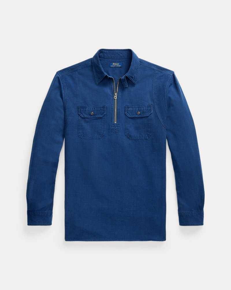 Camisas Ralph Lauren Classic Fit Indigo Popover Workshirt Hombre Azules | QKNVLMD-16 - vista 2