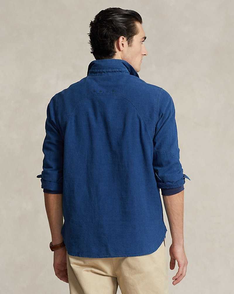 Camisas Ralph Lauren Classic Fit Indigo Popover Workshirt Hombre Azules | QKNVLMD-16 - vista 4