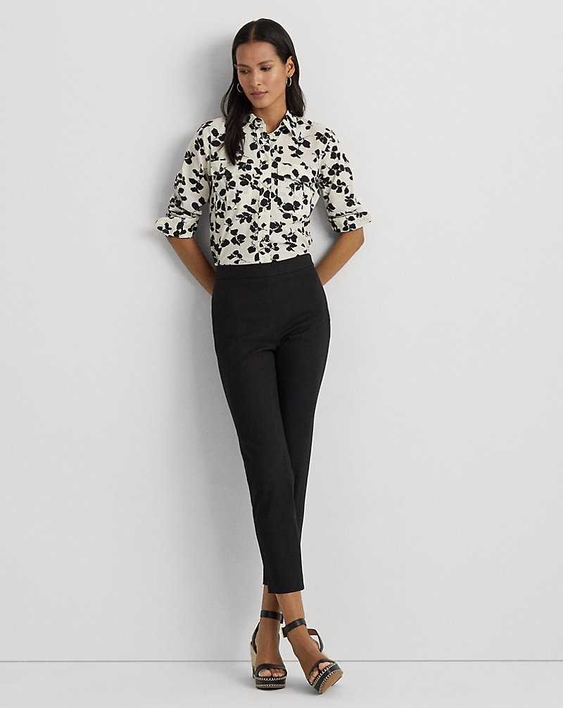 Camisas Ralph Lauren Classic Fit Leaf-Print Voile Mujer Cream/Black | WPRMTQS-38 - vista 3