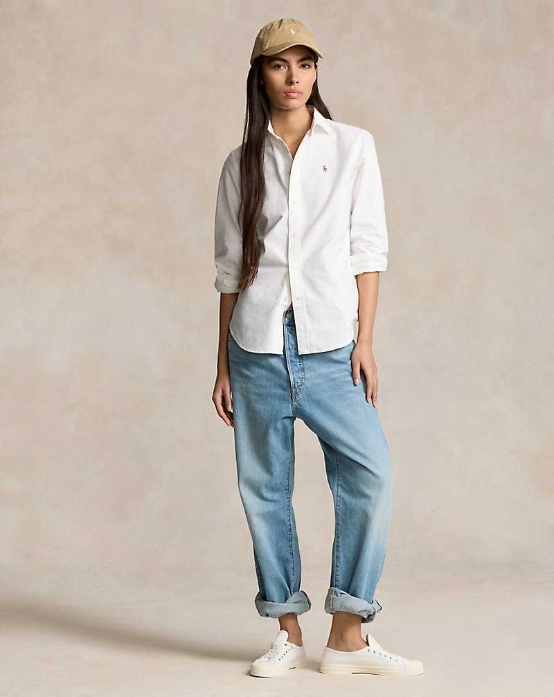 Camisas Ralph Lauren Classic Fit Oxford Mujer Blancos | ZAEVKFC-14 - vista 3