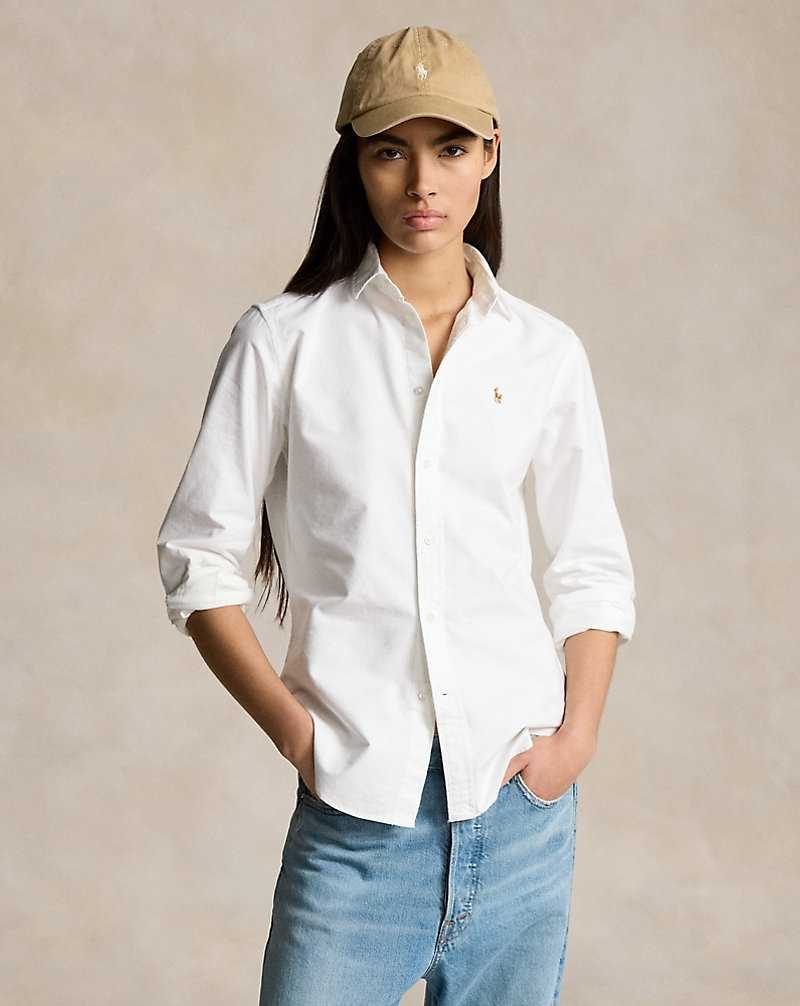 Camisas Ralph Lauren Classic Fit Oxford Mujer Blancos | ZAEVKFC-14 - vista 1