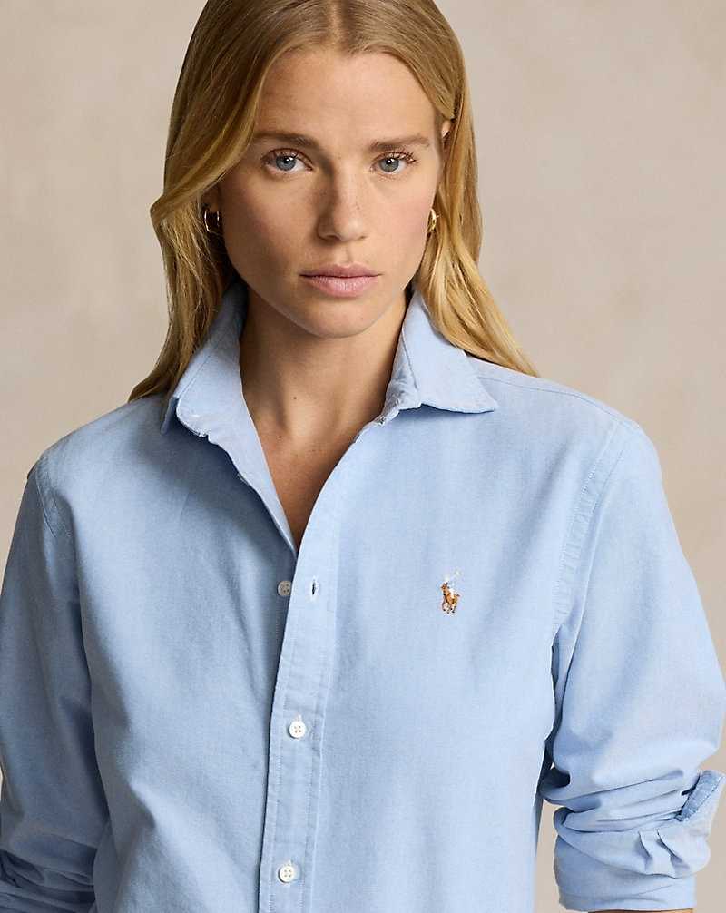 Camisas Ralph Lauren Classic Fit Oxford Mujer Azules | JHDMUSB-13 - vista 5