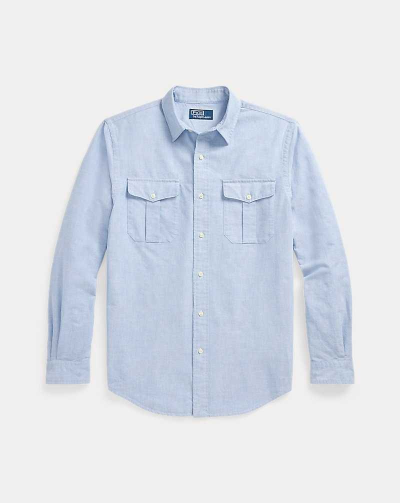 Camisas Ralph Lauren Classic Fit Oxford Workshirt Hombre Azules | TJPYMVW-70 - vista 2