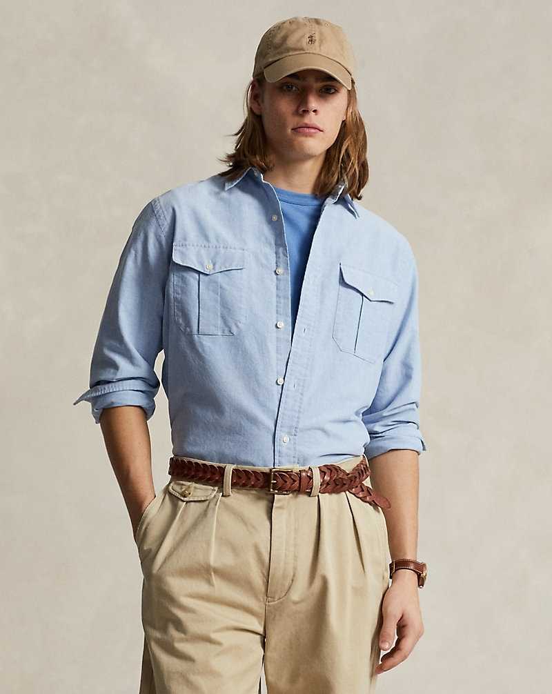 Camisas Ralph Lauren Classic Fit Oxford Workshirt Hombre Azules | TJPYMVW-70 - vista 1